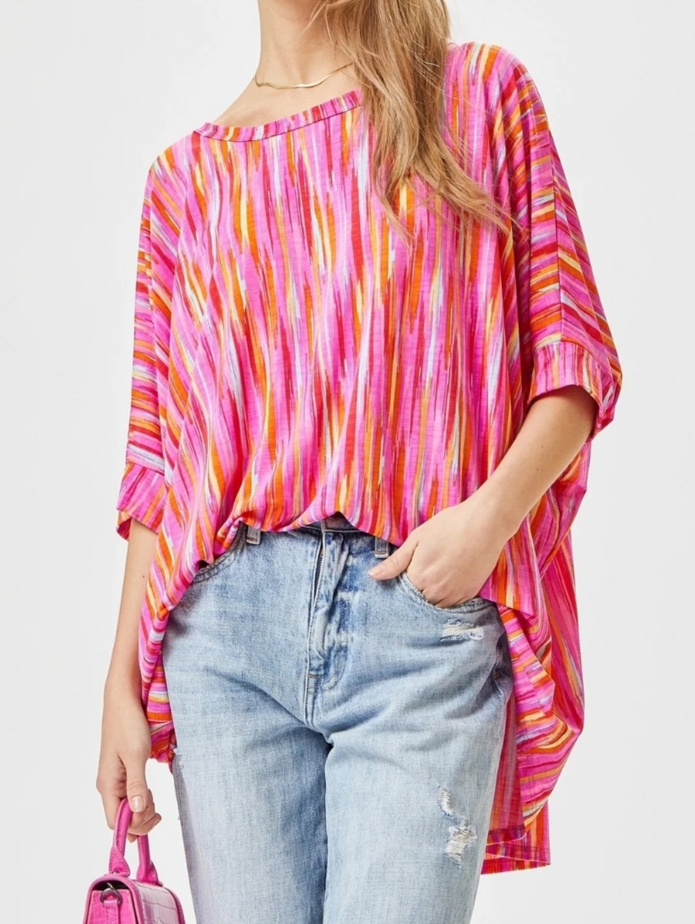Dear Scarlett sz 2X Pink Shayna Dolman Sleeve Poncho Tops